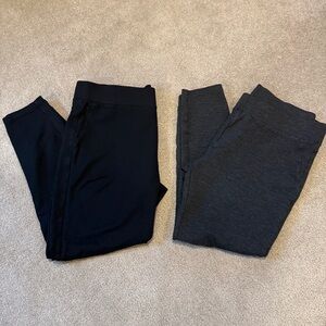 Two pair of Matty M Ponte leggings- Black and Gray